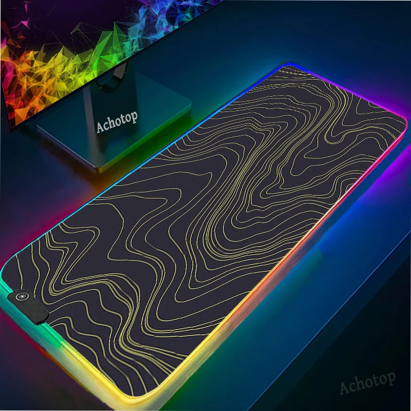 

Strata Liquid RGB Soft Large Gaming MousePad Oversize Glowing Led Anti-slip Mousepad Rubber Base Computer Keyboard Pad Desk Mat