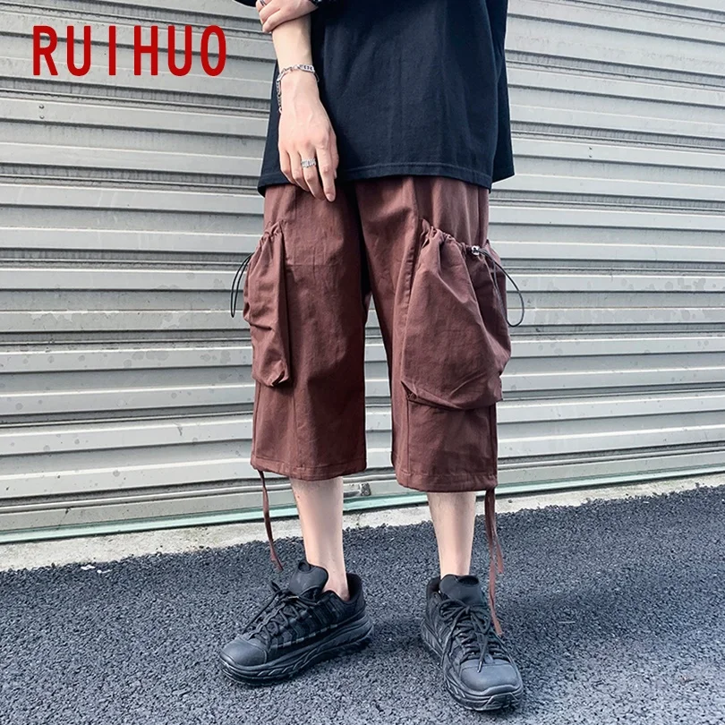

RUIHUO Hip Hop Streetwear Pants Men Clothing Japanese Fashion Sweatpants Men Korean Fashion Mens Pants M-2XL 2021 New Arrival