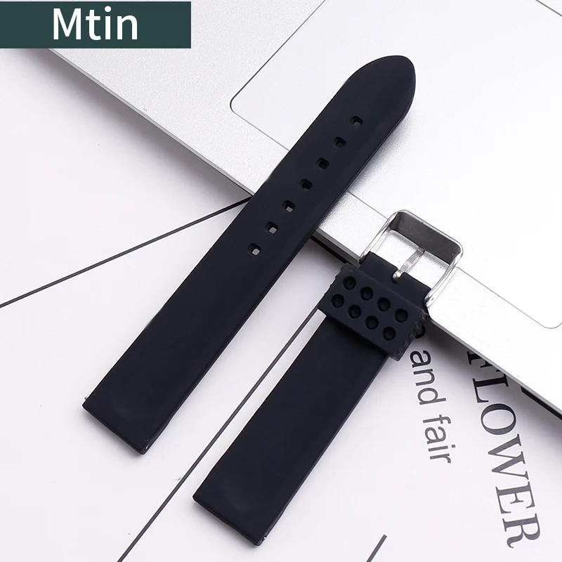 20mm22mm24mm Silicone Strap Men's Watch Accessories For Casio Tissot Omega Huawei GT2 Samsung Outdoor Sports Rubber Wristband