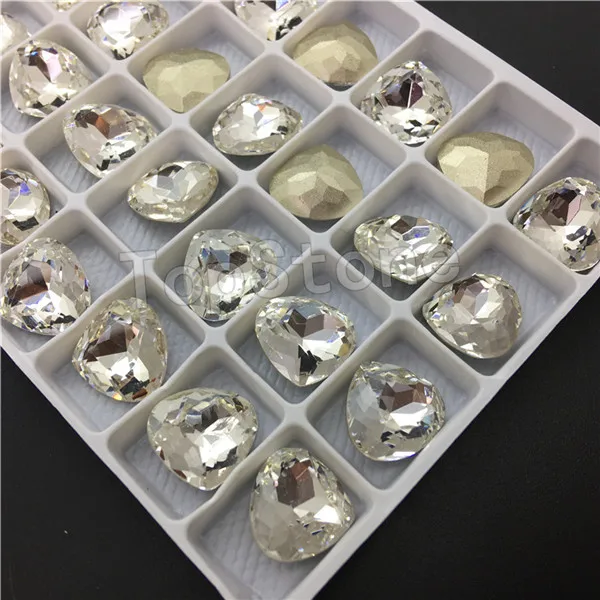 crystal clear TopStone жир в форме сердца стеклянные кристалл изысканный камень заостренный назад K9 сердце горный хрусталь бусины без отверстий для изготовления ювелирных изделий - Цвет: crystal clear
