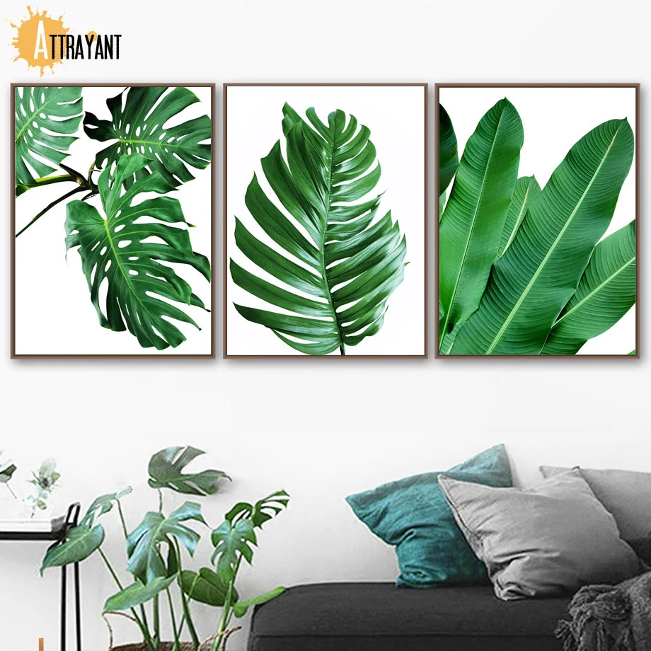 Monstera свежий банановый лист горная художественная стена с цитатой Холст Картина