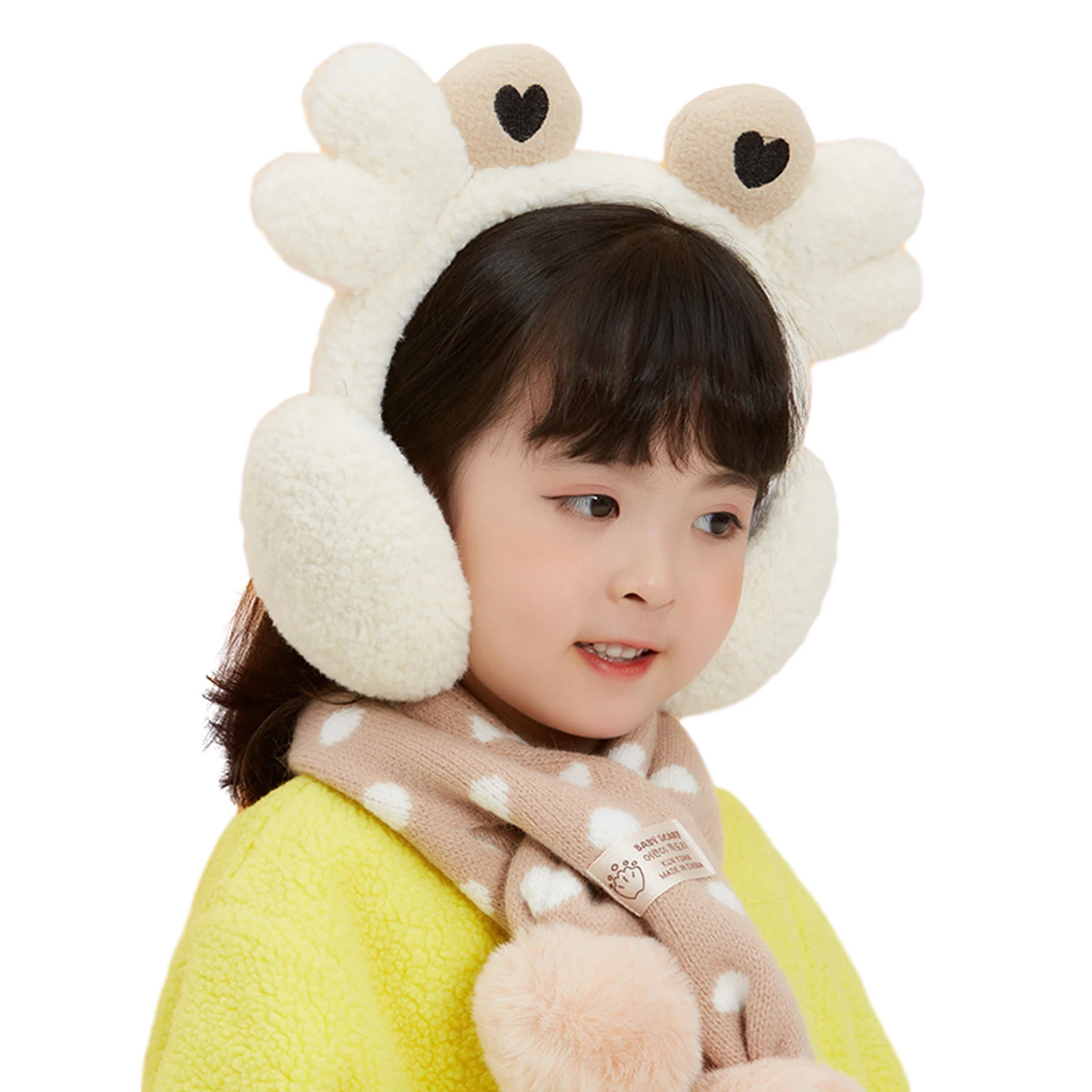 

2020 New Arrival Baby Boys Girls Winter Earmuff Cartoon Crab Shape Folding Fleece Ear Warmer for Little