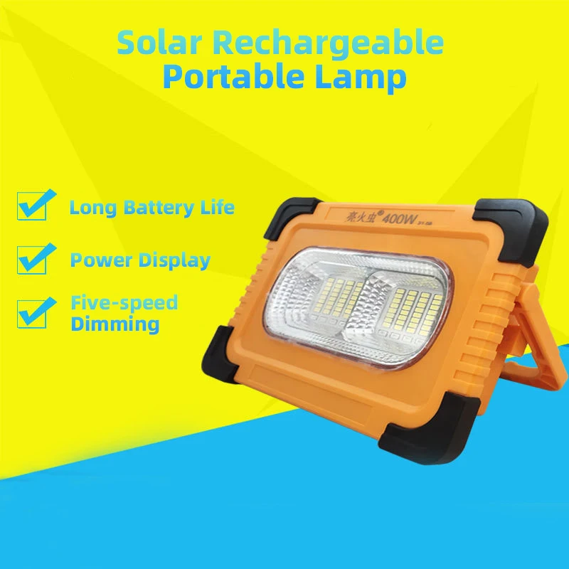 Solar Led Rechargeable Lighting Portable Lamp Outdoor Waterproof High-Power Multi-Function Fishing Power Bank Emergency Light