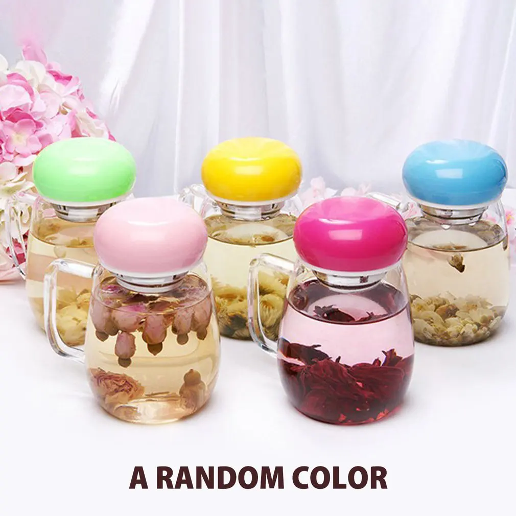 Креативная стеклянная чашка для заварки чая с прозрачной ручкой термостойкая