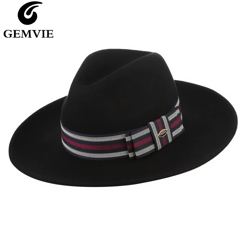 Шляпа федора GEMVIE для мужчин и женщин оригинальная фетровая Панама с широкими