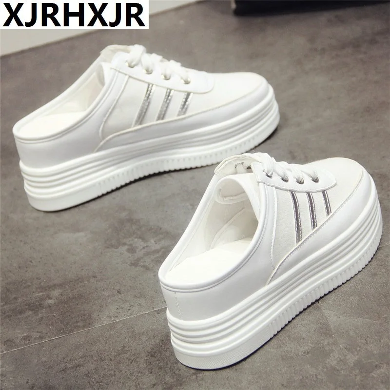 XJRHXJR 7 см летняя повседневная обувь на плоской подошве женская для отдыха в