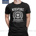 Футболка Cthulu And Lovecraft Miskatonic University для мужчин, Забавные футболки с вызовом Cthulhu Necronomicon, хлопковые топы с круглым вырезом