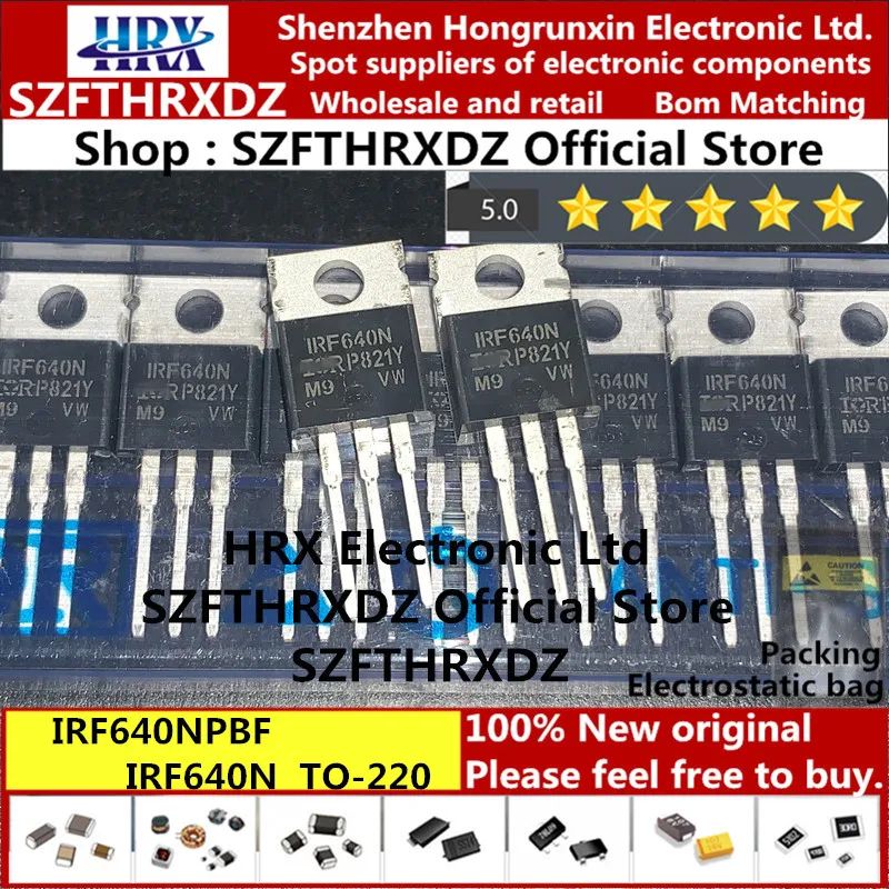 100% Новый оригинальный IRF640NPBF TO220 IRF640N TO 220 MOSFET 200V 18A 150mOhm 50 шт./трубка (10 шт.)|Индукторы|