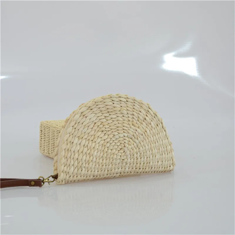 Соломенная Сумка-веер праздничный стиль индивидуальный клатч полукруглая сумка