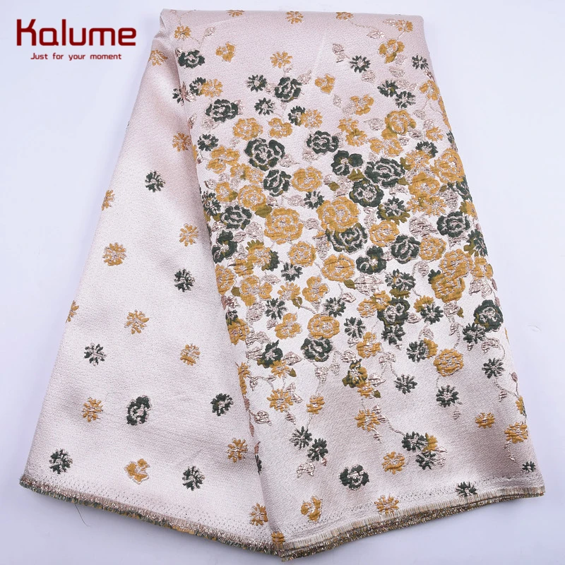 Kalume/Высококачественная жаккардовая африканская кружевная ткань тяжелая