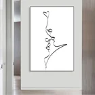 Абстрактная Настенная картина с изображением поцелуя для пар, Современная Картина на холсте, постеры и принты, картины, Декор для дома, гостиной (без рамки)