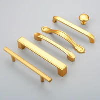 european style matte gold cabinet handles solid aluminum alloy kitchen cupboard pulls drawer knobs furniture handle hardware