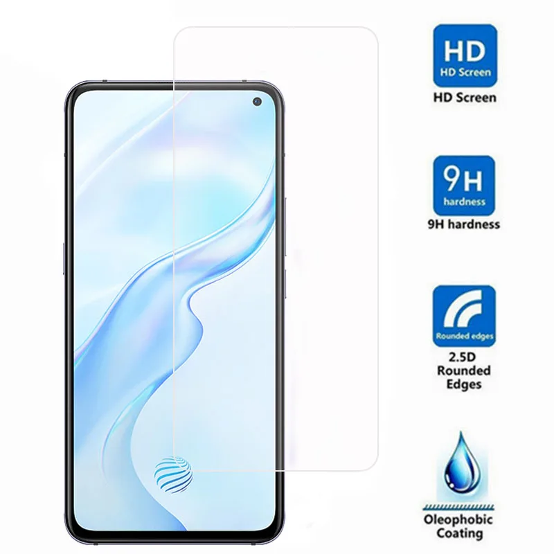 Protector de pantalla de vidrio templado para Vivo X30, pel&iacute;cula protectora de vidrio, pegamento completo, 2 uds.-1