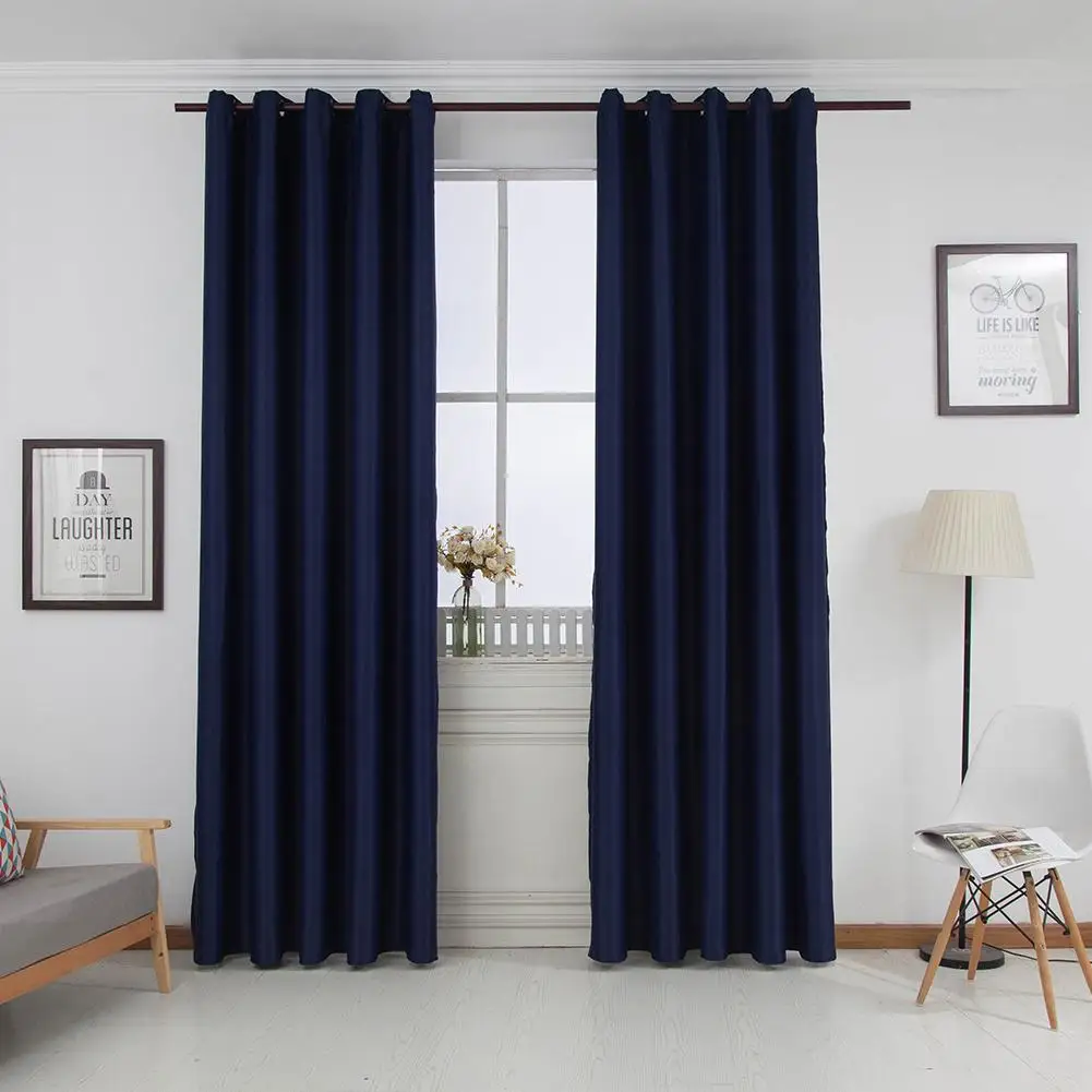 

100*250cm Solid Color Blackout Curtain Elegant Drape for Home Hotel Decoration