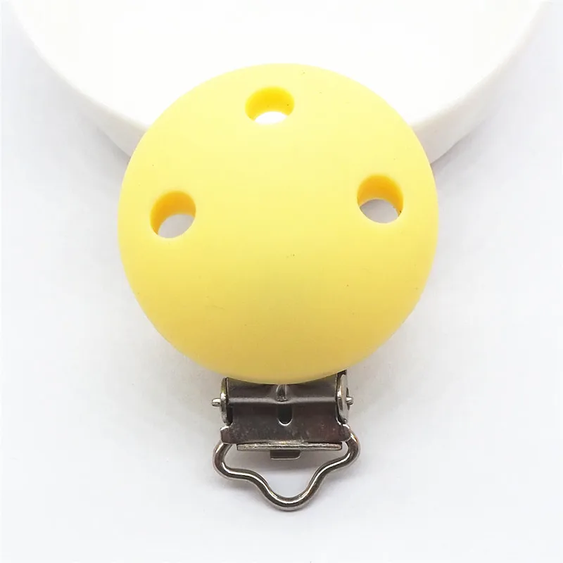 Cream Yellow Chenkai 10 шт. силиконовые круглые скрепки DIY Детские пустышки пустышка Прорезыватель пустышка уход ювелирные изделия игрушки аксессуары держатель прорезыватели - Цвет: Cream Yellow