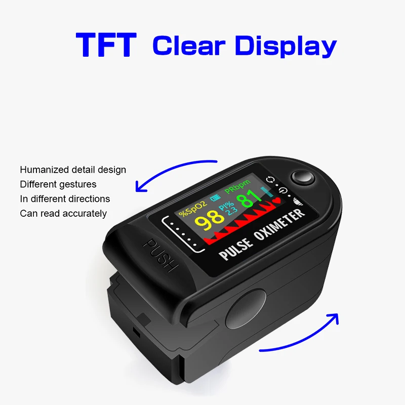 Пульсоксиметр Пальчиковый цифровой для измерения уровня кислорода в крови и