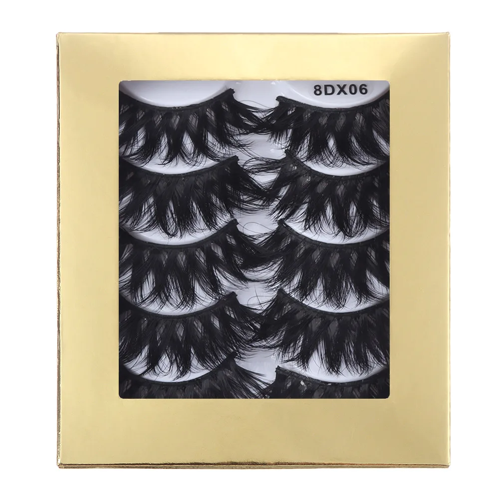 

5Pairs 8D Faux Mink Hair Eye Lashes Faux Cils False Eyelashes Natural/Thick Long Wispy maquiagem Makeup Beauty Extension Tools