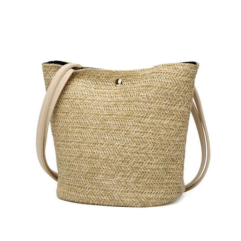 Соломенная Сумка топ летняя пляжная сумка через плечо из ротанга плетеная тоут