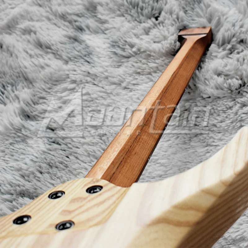 Горная безголовая гитара fanned fret 25,5-25 'пепельный корпус Пламя клен Топ жареный кленовый гриф fret