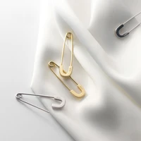 simple safety pin earrings 925 sterling silver hoop earrings for women ear hanging gold trendy jewelry female accessories gifts