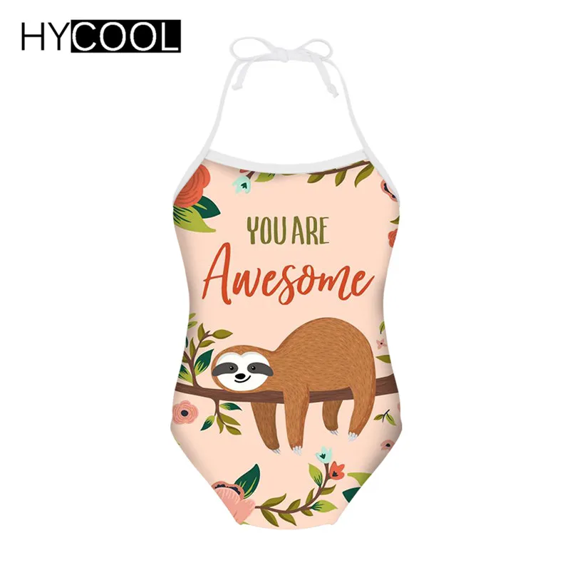 Слитный купальник HYCOOL для девочек милый детский купальный костюм с принтом
