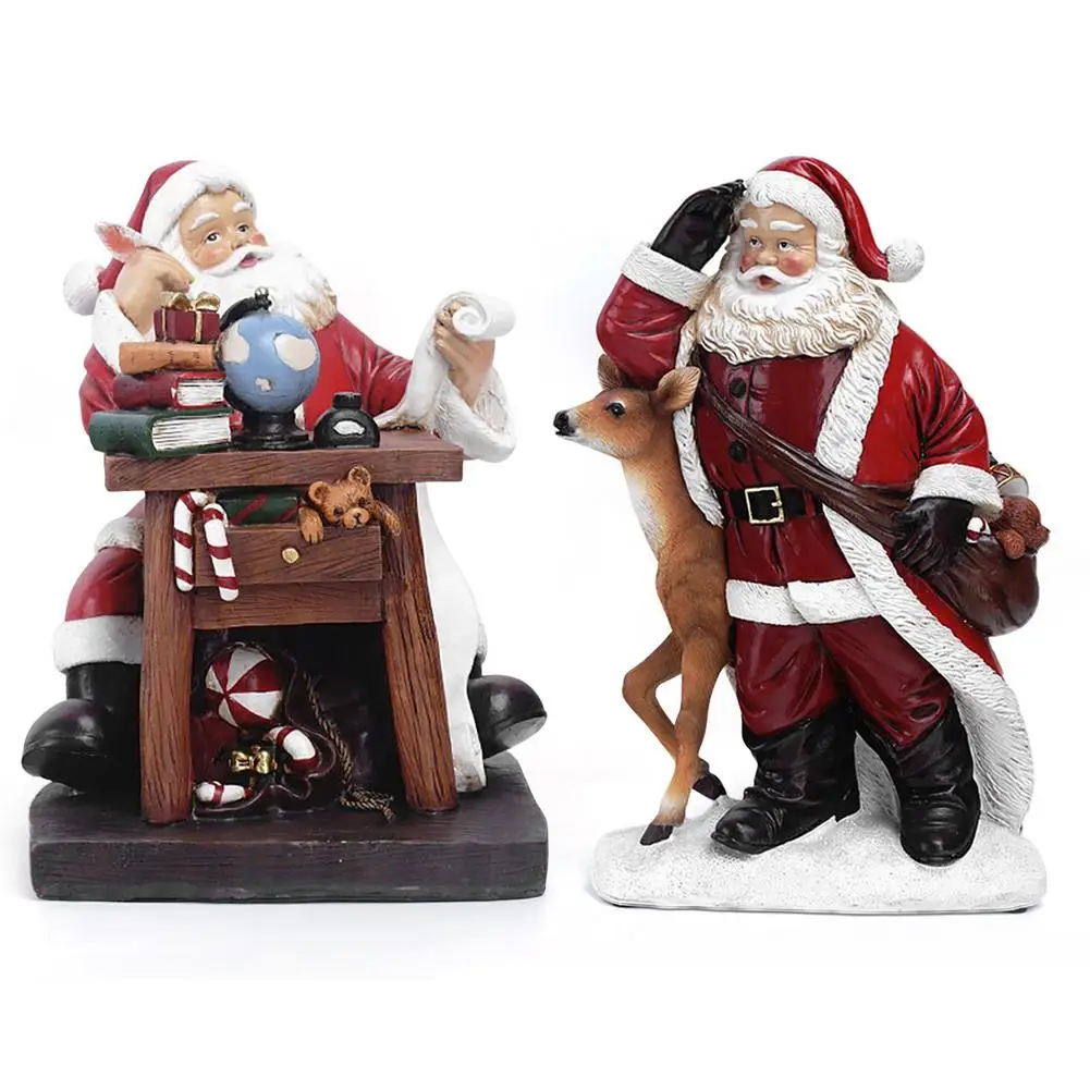 

Christmas Resin Decorations Santa Claus Figurines Christmas Table Decor Holiday Santa Claus Statue Santa Claus Decoration S