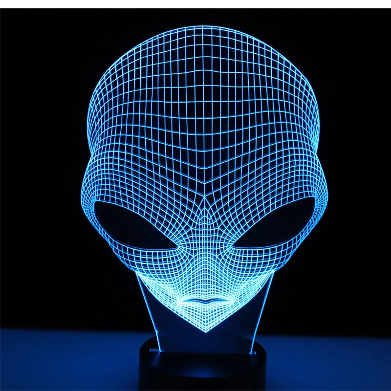 3D светодиодный ночсветильник с головой других планет и 7 цветсветильник света