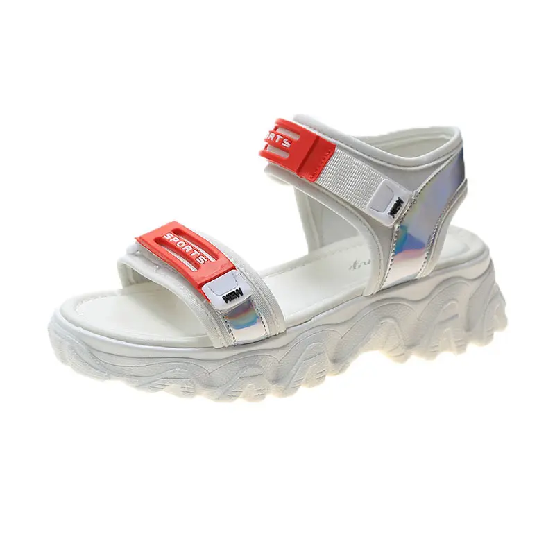 Кроссовки Женские однотонные повседневная обувь на платформе с открытым носком