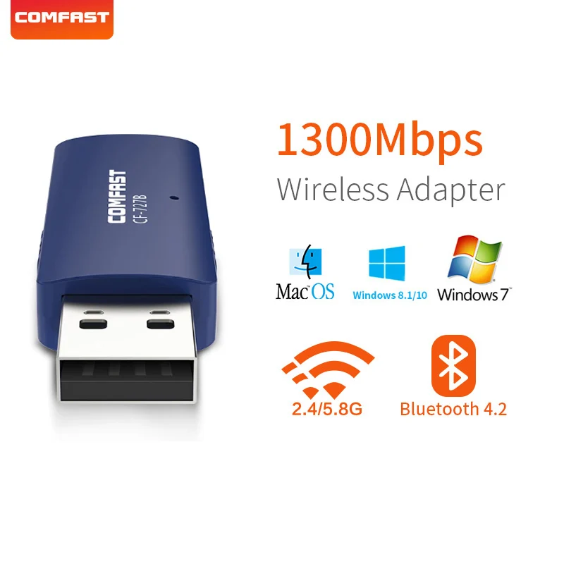Двухдиапазонный высокоскоростной USB RTL8822BU 1300 Мбит/с беспроводной Wlan Bluetooth 4 2 Wi-Fi