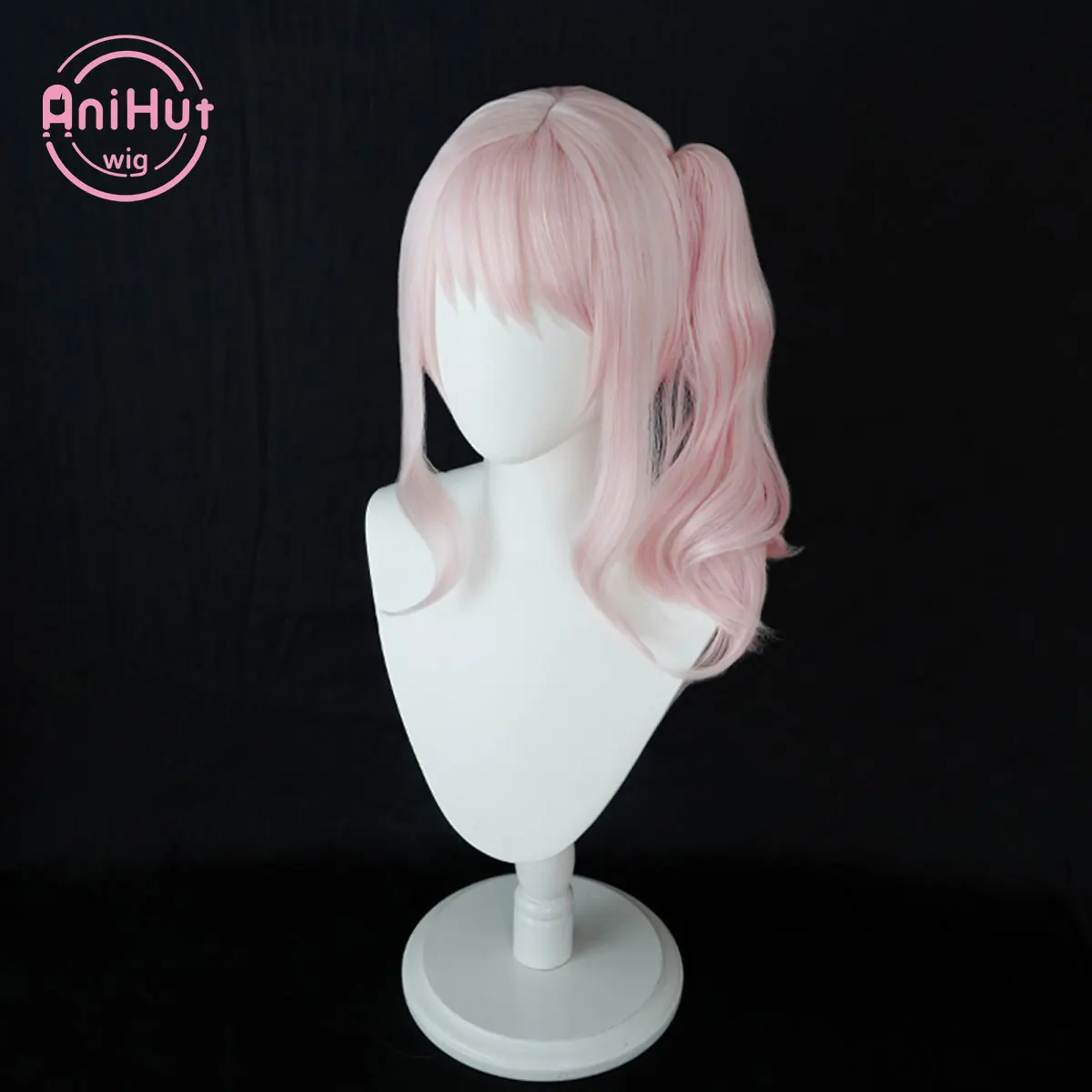 [Anihut】парик для косплея akiyama Mizuki Pink 40 см проект SEKAI красочная сцена! Кудрявые