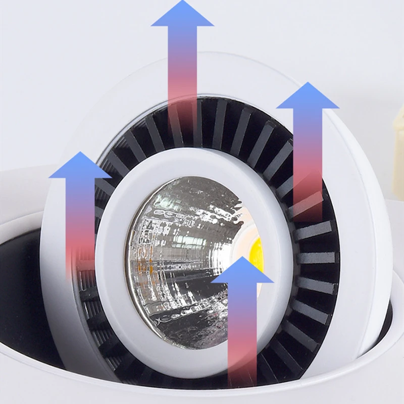 Luz descendente LED redonda regulable de doble cabezal, 85-265V, 10W, 14W, 18W, 30W, foco de lámpara de techo con ángulo ajustable, iluminación para el hogar