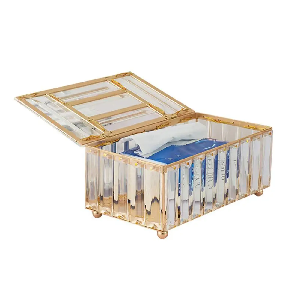 

Crystal Tissue Box Paper Rack Office Table Accessories Facial Case Holder Napkin Tray For Hotel Car Case Holder Home Decoration