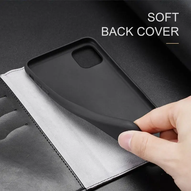 Чехол книжка из искусственной кожи с магнитной застежкой и 3 отделениями для карт