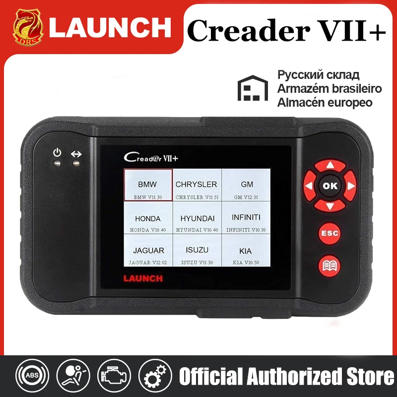 Авто читальный инструмент кодов Launch X431 Creader VII+ Creader VII Плюс обновление через официальный сайт OBDII сканер же как CRP123