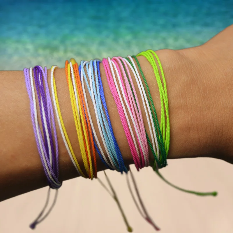 23 Colors Bohemian Handmade Multi-layer Color Lucky Cotton Rope Waterproof Bracelet Female Sunshine Beach Surfing Jewelry Gift