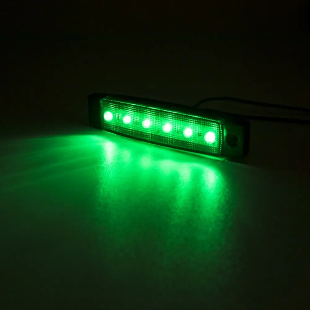 

10pcs 12V 24V 6 LED Truck Trailer LED Lighting Side Marker Light For Truck Trailer Caravan Lorry Van Green Color