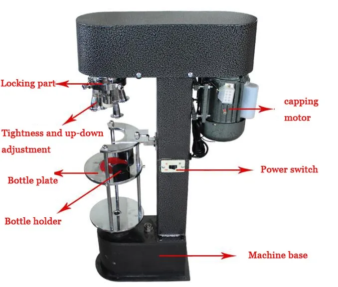 Крышка укупорка машины бутылки белого вина крышка крышки виски оливкового масла