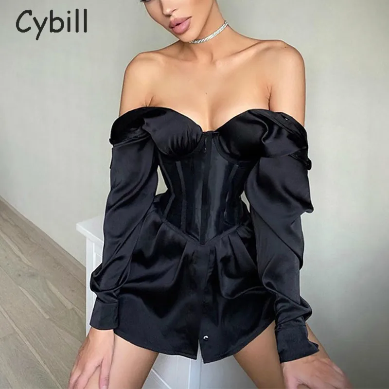 Платье-рубашка Cybill женское с отложным воротником повседневное Короткое