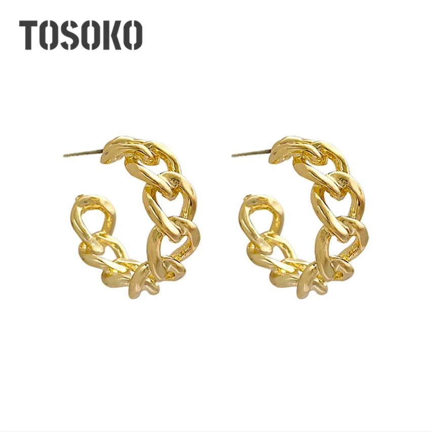 Медные ювелирные изделия TOSOKO полые витые серьги женские модные кольца с высокой