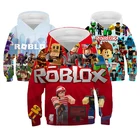 Детская толстовка с капюшоном Robloxing, 3D аниме, худи для бега, мультяшный свитшот для мальчиков и девочек, модная одежда