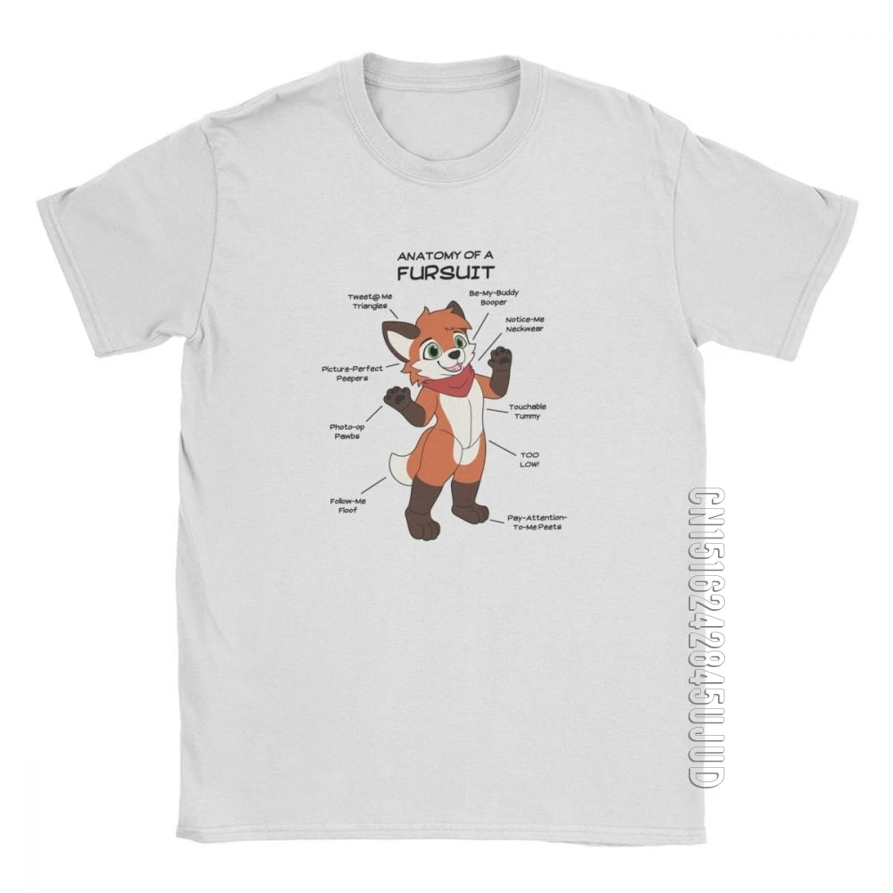 Мужские футболки Fursuit с анатомией футболка лисой папой Харадзюку