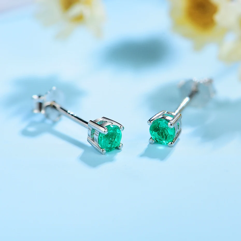 Kuolit лаборатория Выращенный изумруд драгоценный камень серьги гвоздики для