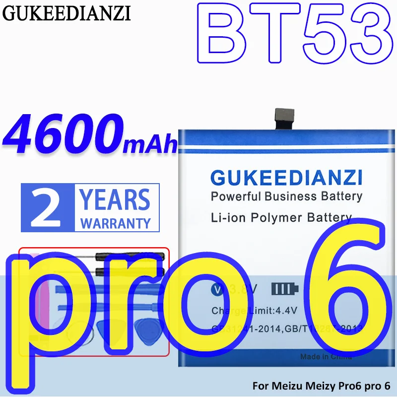 

High Capacity GUKEEDIANZI Battery BT53 4600mAh For Meizu Meizy Pro6 pro 6