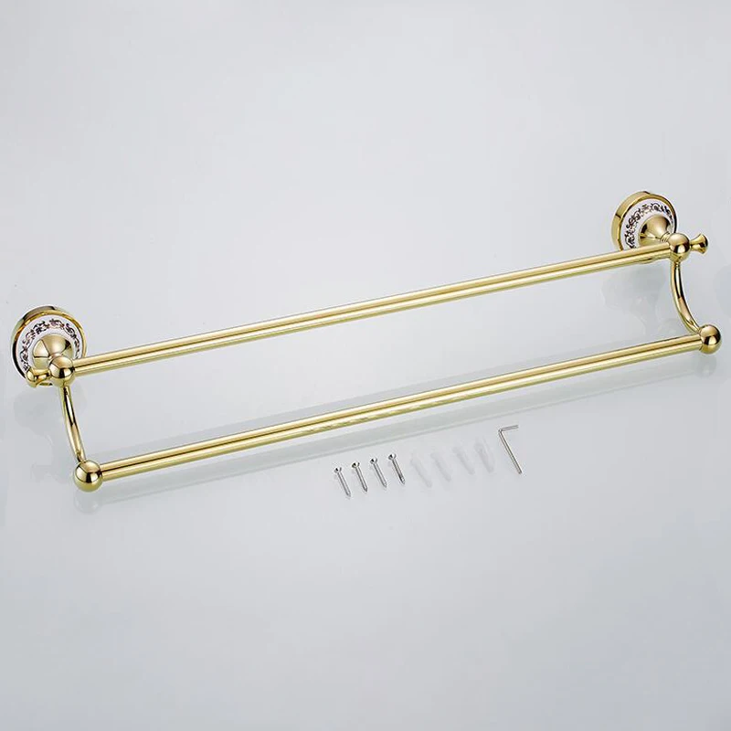 Хромированная вешалка для полотенец в европейском стиле 60 см серебристая