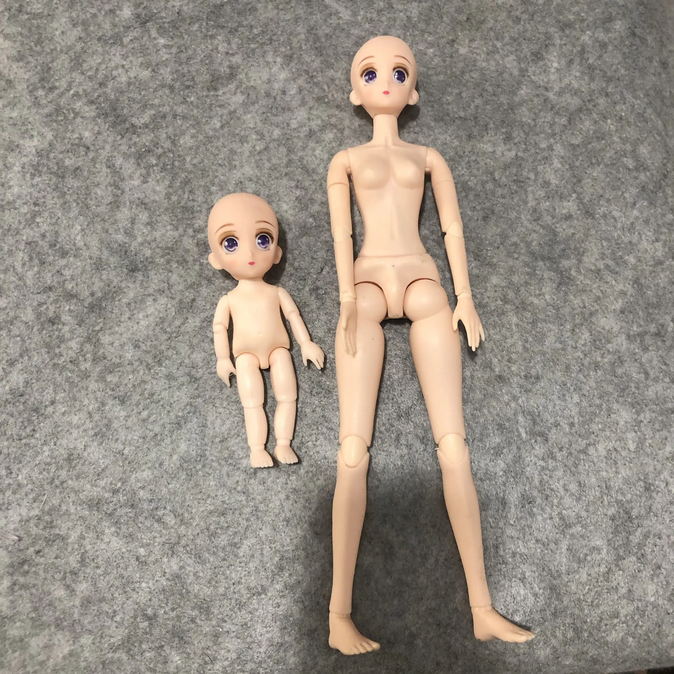 Cute Eyes Quadratic Element Anime Doll Head 1/6 Cake Decor Bald Heads Toy Girl Make Up Learning DIY Planting Hair | Дом и сад