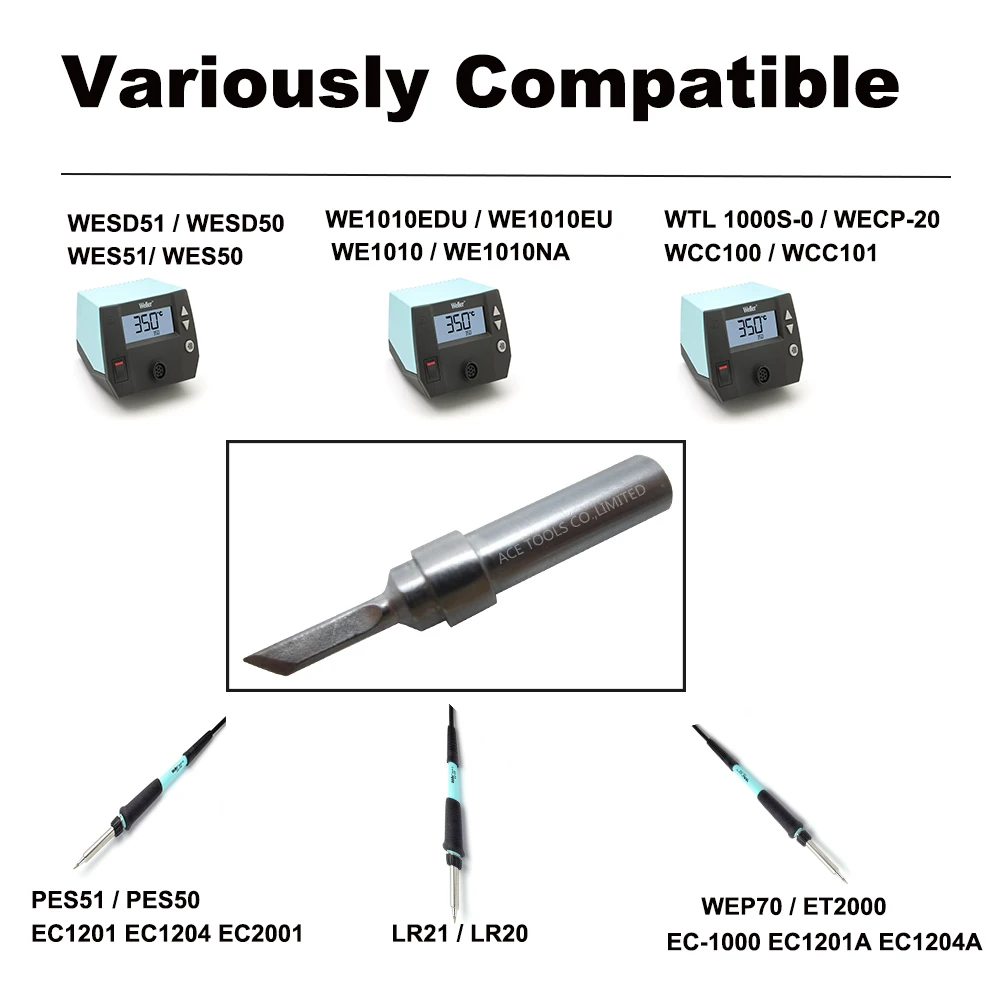 

10 PCS ETSK Soldering Tip Small Knife 2.4mm Fit WELLER WES51 WES50 WESD51 WE1010NA WE1010EU PES51 PES50 LR21 LR20 Iron Bit