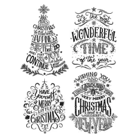 7x8 7inch doodle greetings 2 clear stamp 2021 new christmas tree sentiments transparent stamps for diy scrapbooking cards making