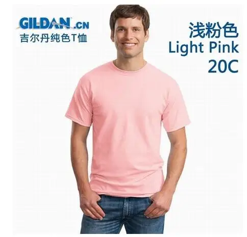 light pink Ваш собственный дизайн логотипа/Пользовательские изображения бренда для мужчин и женщин Diy Футболка хлопок с коротким рукавом Повседневная футболка Топ одежда t - Цвет: light pink