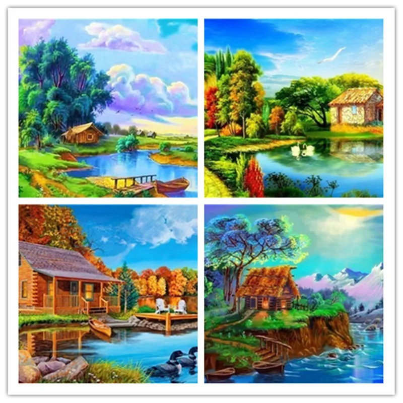 Алмазная вышивка декорация DIY картина подворье Весенняя Картина Вышивка крестом
