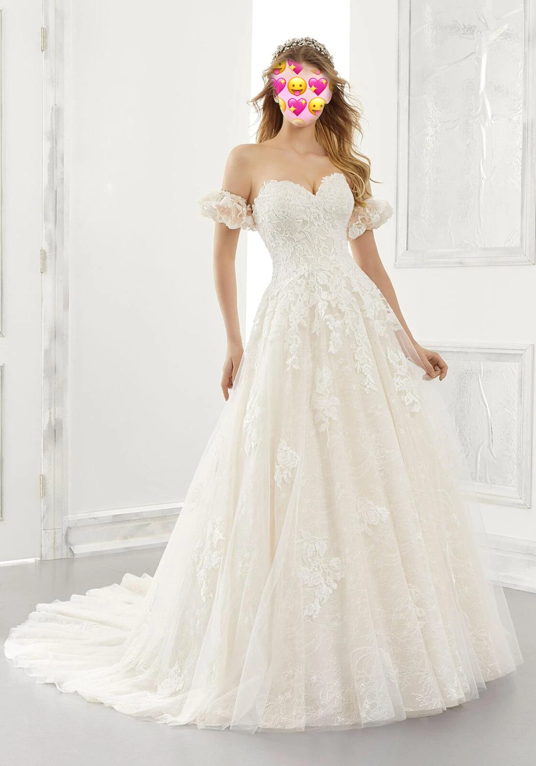 Женское свадебное платье с открытыми плечами кружевной лиф цвета слоновой кости